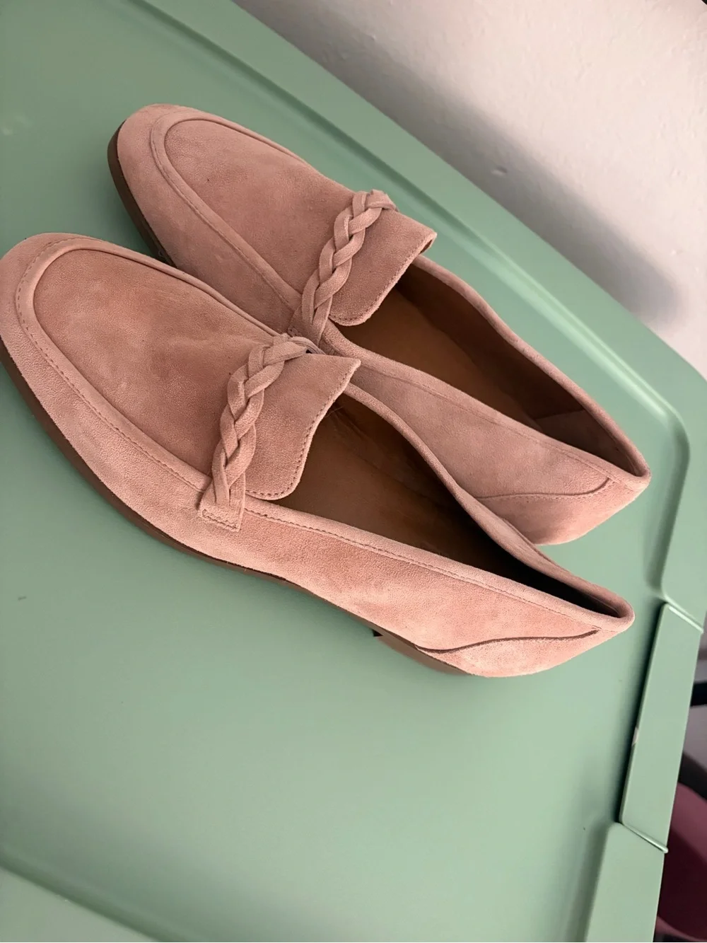 Seychelles Braided Suede Loafers in Tan